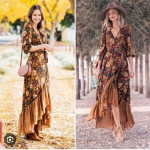 Anthropologie | Farm Rio Autumn Wrap Dress